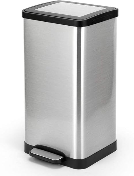 Amazon Sdfdp ゴミ ごみ箱 正方形のゴミ箱 キッチン バスルーム リビングルーム オフィスに適し ステンレス製の缶 15l 銀と白 ごみ分別 システム 商業用ゴミ箱 Color Silver フタ付きゴミ箱 オンライン通販