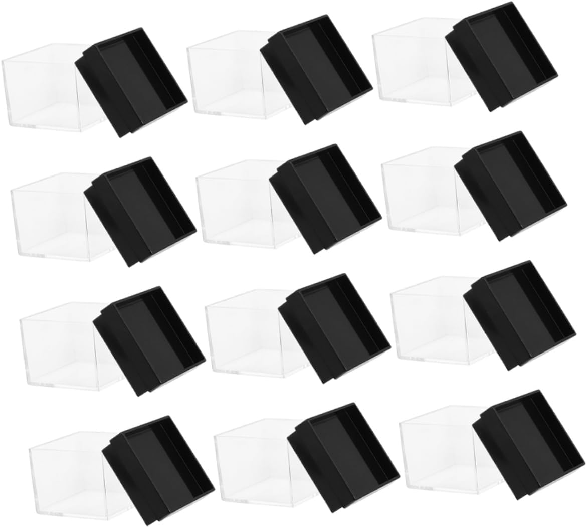 12pcs Square Plastic Mineral Specimen Box Portable Display Container Countertop Jewelry Holder Home Display Case Material Collection Boxes