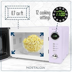 Nostalgia Retro Compact Countertop Microwave Oven 07 Cu Ft Lavender