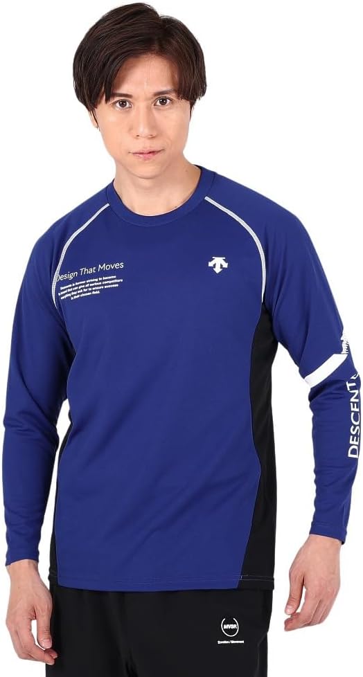 デサント　長袖シャツ　バレーボールウェア　紺.ネイビー　Mサイズ　ポリ綿　未使用 デサント長袖シャツバレーボールウェア紺.ネイビーMサイズポリ綿未使用