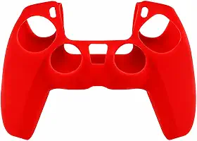 Capa de Silicone Vermelha para Controle PS5, com Grip para Analógicos, Proteção Completa