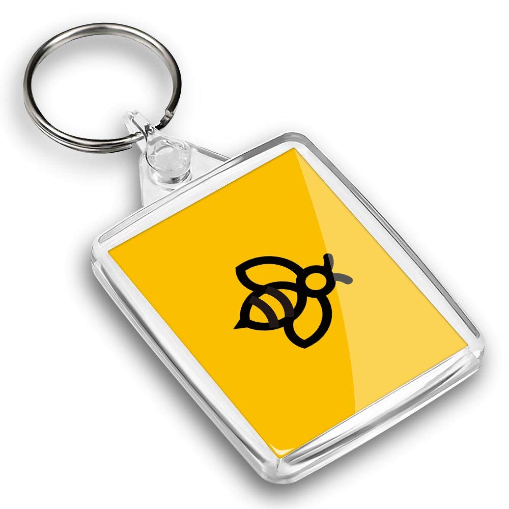 Destination Vinyl Ltd 1 x Photo Keyring - Yellow Bumble Bee Insect Bees |Keychain|Keyring|Charm| #46490