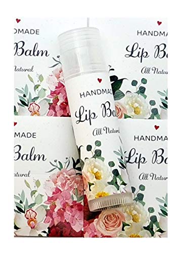 ZZYBIA Homemade Skincare Products Adhesive Labels Stickers for Lip Balm Container Tubes 20pcs (Graceful Floral)