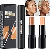 2 Colors Cream Contour Sticks Makeup Kit, Primer Face Highlighter Contouring for Beginners, Highlight and Contour Kit, Cream Concealer Makeup Blur Stick, Primer Face Corrector 3#