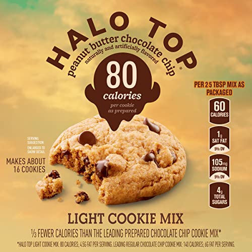 Halo Top Peanut Butter Chocolate Chip Light Cookie Mix, 12.6 oz