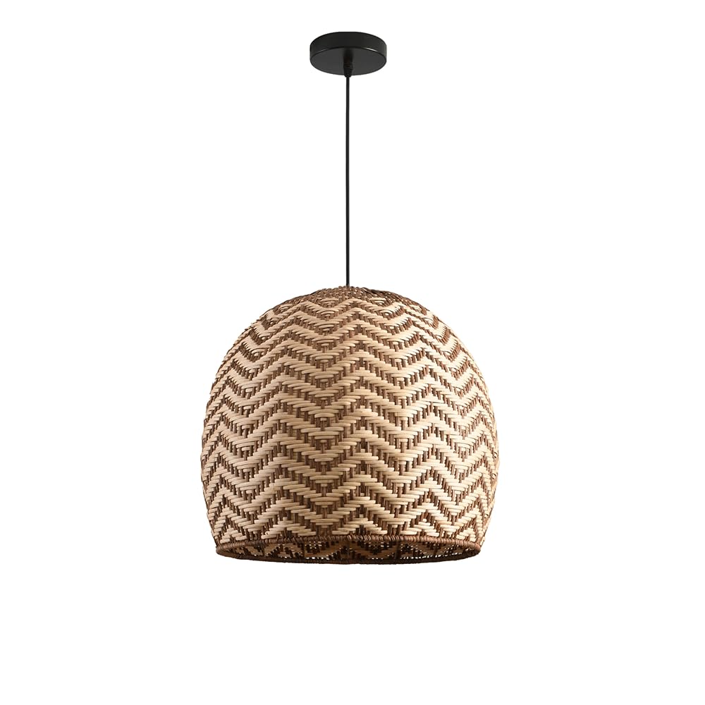 Suspension en rotin tressé pour îlot de cuisine et salon au design rétro