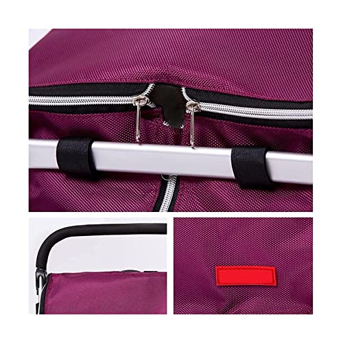 QUANLI Zusammenklappbarer Einkaufstrolley, Teleskop-Einkaufswagen mit 2 Rädern und großer wasserdichter Tasche, robuster… – Bild 7