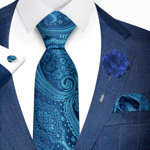 Image of joy alice 70 Colors Ties Set Men Mixed Color Necktie Handkerchief Cufflinks Brooch 3.15 Formal