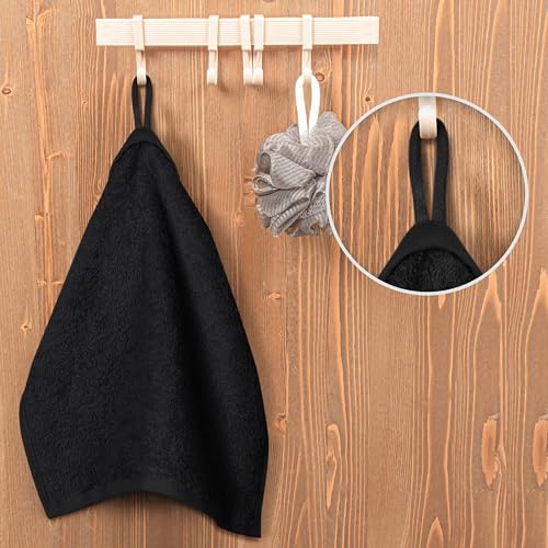 Image of Utopia Towels 60 Pack Cotton Washcloths Set, 100% Ring Spun Cotton, Premium Flannel Face Cloths, Highly Absorbent and Soft Feel Fingertip Towels, Black