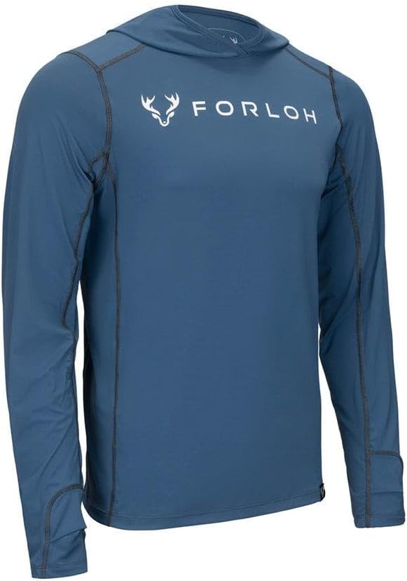 FORLOH Men's SolAir Hooded Long Sleeve - Premium Lightweight Sun Shirt | UPF 50+ Sun Protection | Cooling Technology