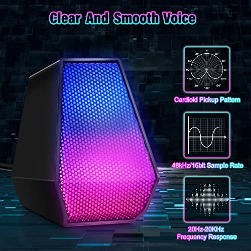 TRELC Microfone USB para jogos, microfone condensador de computador para gravação, transmissão, estú