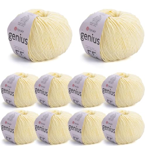 Image of YarnArt Genius Soft Cotton Blend Yarn, 10 Pack (1.76 oz / 174 Yds)