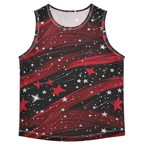 JUNZAN Golden Sun Moon Stars Boho Boys Performance Tank Top Sleeveless Teens Vest Toddler Tank Undershirt for Gym Beach 3T