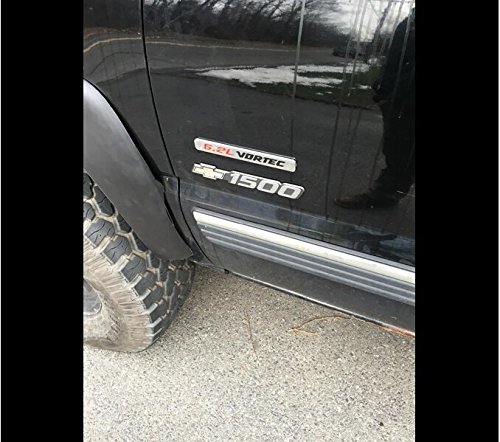 Yoaoo 2X Oem Matte Black 6.0L Vortec Badges Emblem Alloy 3D For 1500 2500Hd 3500Hd Silverado Sierra Truck Red #TOP3