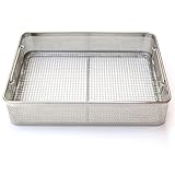 SEVOLY Medizinischer Siebkorb aus Edelstahl 304 Instrumenten-Sterilisationskörbe, Lochblechkörbe, Sterilisationsschalen; Reinigungs- und Waschbehälter für chirurgische Instrumente,45 * 30 * 7cm