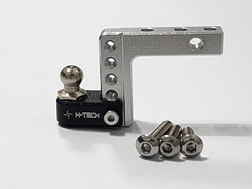 H-TECH RC CNC Aluminum Metal Drop Hitch for Traxxas TRX4 TRX6 & AXIAL SCX10 & CEN Racing F450 & F250 1/10 Accessories (HTDH-02)