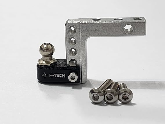 H-TECH RC CNC Aluminum Metal Drop Hitch for Traxxas TRX4 TRX6 & AXIAL SCX10 & CEN Racing F450 & F250 1/10 Accessories (HTDH-02)