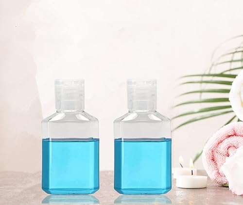 Miniatura 9 de 50 botellas vacías de plástico de 1 onza / 1.0 fl oz con tapa abatible, tamaño de viaje, reutilizables, para desinfectante de manos, champú y