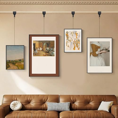 Image of MY MIRONEY 15PCS 2.2 inch x 1.3 inch Metal Rail Molding Hanging Hooks, Black | Photo Frame Picture Rail Hooks
