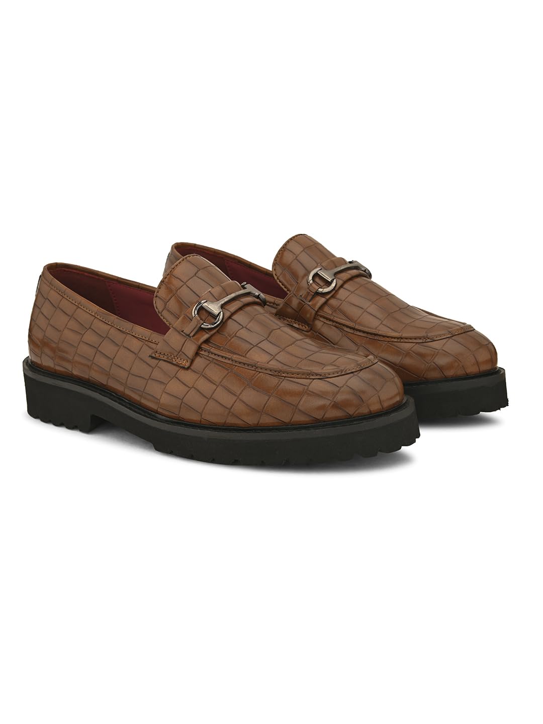 Men's Loafers Textured Slip-On Shoes | Soft Cushioned Footbed with Rubber Sole and Patterned Outsole | Trendy and Comfortable Perfect for Parties and Meetings-image-16