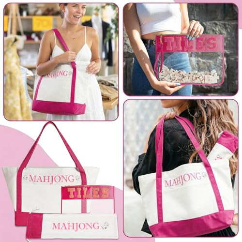 Set 3 Bolsas Vacías para Mahjong en Tela Lona miniatura 5