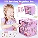 Toddler Girl Toys for Ages 5-7 Littler Girls Jewelry Set,51Pcs Kids Toy for Girls Age 8-10 Clip on Earrings,Princess Toys Adjustable Ring,Girl Toy Age 3 4 5 6-8 Year Old Birthday Christmas Gifts
