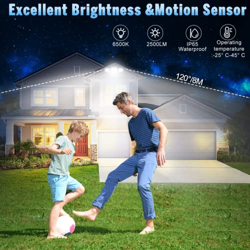 Fliti Motion Sensor Outdoor Flood Light |2500Lm High Brightness |With Remote Control |27Ft Sensing Distance |With Always On Mode |Dusk To Dawn |2 -Year Warranty (2Pack) #TOP3