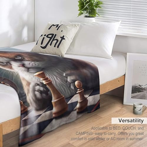 Couverture jeté flannel chat grand format pour sieste sur sofa - 6