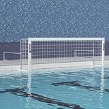 FORZA Competition Mounted Water Polo Goal – Foldable Wall-Mounted Goal with Heavy-Duty Aluminum Frame – Stainless Steel Hardware & HDPE Net – Scratch-Resistant Finish – Professional Water Polo Net (1)