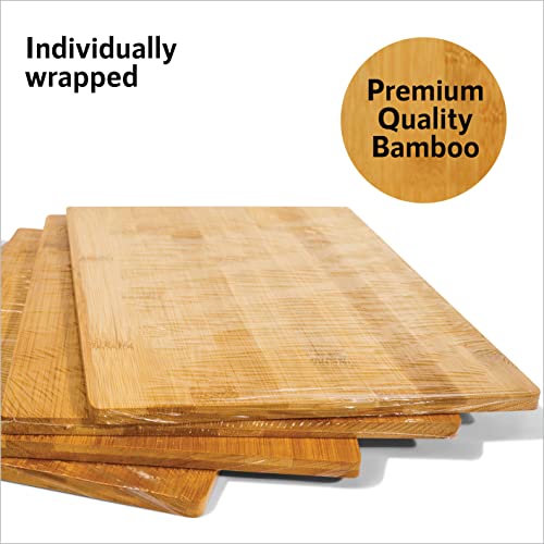 Set Of 18 Bulk Cutting Boards 12" X 9" X 0.35" - Premium Bamboo Wood Boards For Wholesale, Engraving, Kitchen And Dinning Copping Board, Sturdy & Easy To Maintain #TOP4
