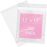 Vista 7 de iMailer - 200 piezas- Bolsas grandes de plástico con cremallera de 12 x 15 pulgadas - Bolsa de almacenamiento transparente con cremallera para ropa