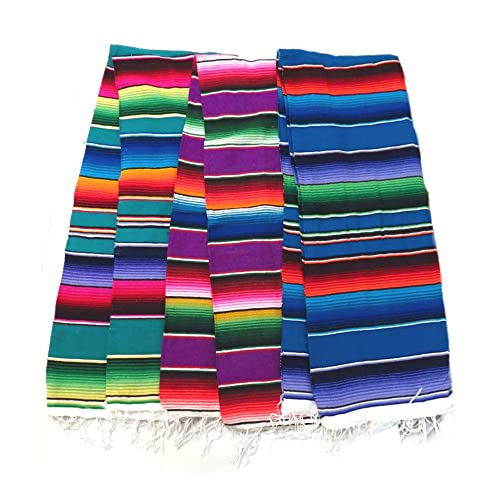 Leos Imports Mexican Serape Blanket, Traditional Saltillo Mexican Blanket, Handmade Mexican Blankets And Throws, Multipurpose Indoor And Outdoor Blankets And Throws, 84 X 55 Inches, Assorted #TOP7