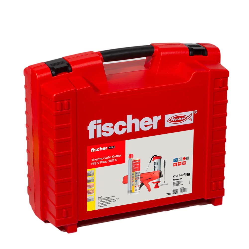 fischer Hochleistungsmörtel FIS V Plus 360 S im handlichen Thermosafekoffer, wetterfester Mörtel für den Innen- und Außenbereich und alle relevanten Baustoffe, 6 Kartuschen à 360 ml + Zubehör