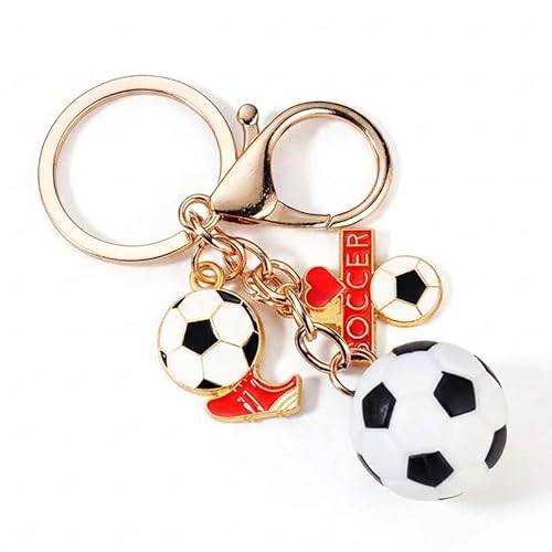 ULODJFN Soccer Keychain with Trophy Heart Charm - Metal 3D 2026 Soccer Ball Keychain Souvenir, Soccers Gift & Accessories for Men Sports Merchandise Team Bag Car Keys Backpack Team Party Favor 