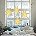 Christmas Star Paper Lantern 7 Pointed Star Paper Lantern with 10 LED Light String Hanging Pendant Lampshade Ornament for Weddings Holiday Birthday Home Decor 19.7 Inch(Classic,White)
