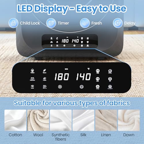 Auertech 12lbs Portable Dryer for Apartment Laundry, Portable Clothes Dryer with 6 Drying Modes, LED Control Panel, Stainless Tub, Mini Compact Dryer for Apartment, RVs, Dorms