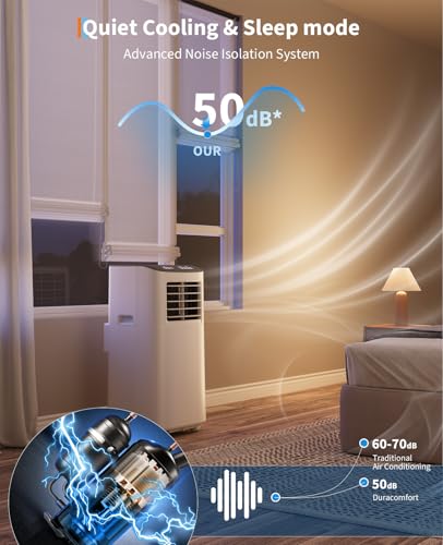 GarveeTech Portable Air Conditioner, 8,000 BTUs Room Air Conditioner, 3 in-1 Cooling AC Portable Air Conditioner with Fan & Dehumidifier, Standing Air Conditioner, Ventless Floor AC