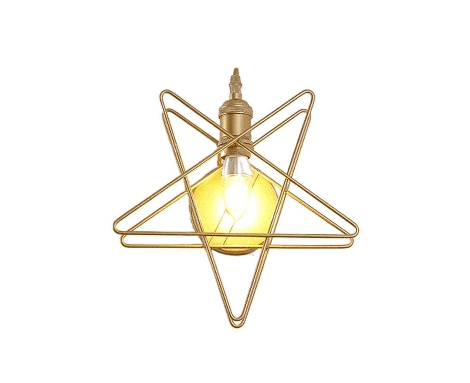 Applique E27 pentagramme en métal pour l'éclairage chaleureux d'une chambre
