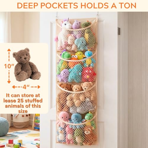 Ofiray-home Organizer für Stofftiere, über der Tür, für Sachen, Baby-Ideen, Kinderzimmer, Hängeorganizer