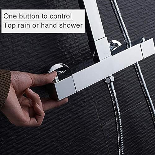 Ensemble de douche thermostatique chromé avec robinet de bain constant - 5