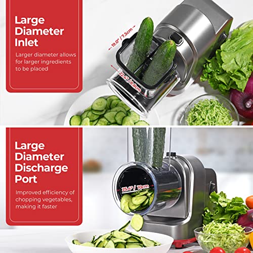 Electric Cheese Grater, 250W Professional Electric Slicer Shredder, Electric Salad Machine For Fruits, Vegetables, Cheeses, Salad Maker With 5 Free Attachments, Upgraded In 2023 #TOP3