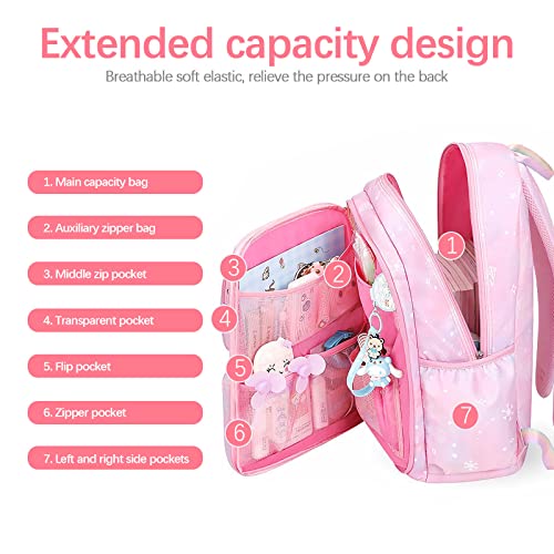 Ticllov Backpacks For Girls,Girls Backpack For Elementary School Bags For Girls,Teen Suitable For Children Aged 5-15 Pink #TOP4