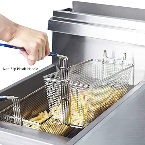MejorChoy 2 Pack Deep Fryer Basket 13\" x 6.5\" x6\" with Non-slip Blue Handle for Commercial Floor Fryers Restaurant Kitchen Chip Fish - Thumbnail 6