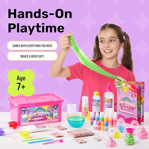 Original Stationery Ice Cream Slime Kit Rainbow Popsicle Edition – All-in-One DIY Slime Making Kit with Glue, Activator, Sprinkles, Bowls & Mixers, for Kids & Girls Creative Play by Original Stationery - Used condition - Image 2
