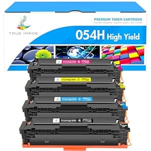 TRUE IMAGE Compatible 054 054H Toner Cartridge Replacement for Canon 054 054H Toner for Canon Color ImageCLASS MF644Cdw MF642Cdw LBP622Cdw MF641Cw Printer Toner (Black Cyan Magenta Yellow, 4-Pack)
