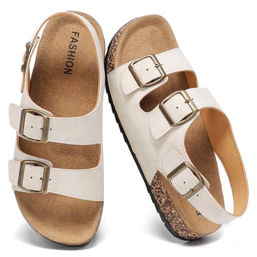 Cork Sandals Back Strap and Women, Adjustable Double Buckle