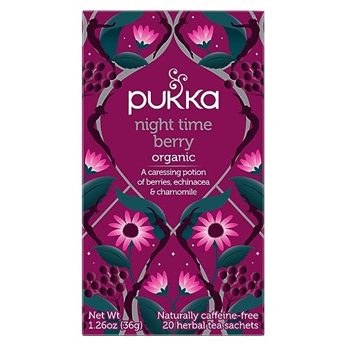 Pukka Herbs Night Time Berry Organic Herbal Tea, Soothing Infusion With Chamomile, Lavender & Elderberry, Tea Gift Set For Bedtime Relaxation, 80 Total Tea Bags (20ct - Pack of 4) - Image 3