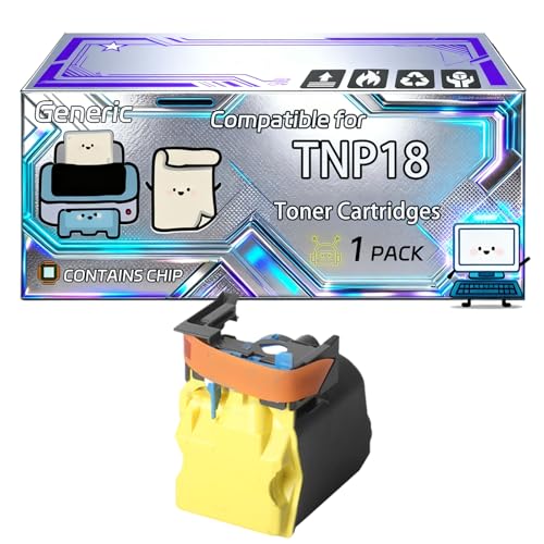 Image of TNP18 Toner Cartridges Compatible for Konica Minolta Magicolor 4700 Series Magicolor 4750 DN Magicolor 4750 EN Printers, With Chip, 6000 Pages, Vibrant Colours (1 Pack Yellow)