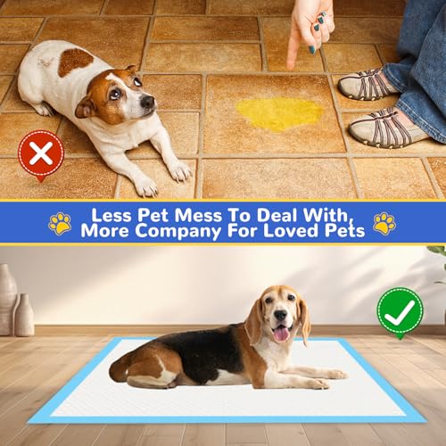 Image of Pee Pads for Dogs 18 inchx24 inch, 10 Count Puppy Pads, Waterproof Dog and Puppy Pet Training Pads, Super Absorbent & Leak-Proof Housebreaking Pet Pad, Blue