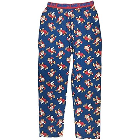 Ex UK Store Mens Pyjama Bottoms Disney Seven Dwarfs Mr Grumpy Lounge Pants Blue Cover